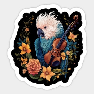 Cockatoo Playing Violin Sticker